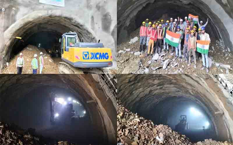 ढली-कैथलीघाट फोरलेन पर शोघी के पास सुरंग के मिले दोनों छोर