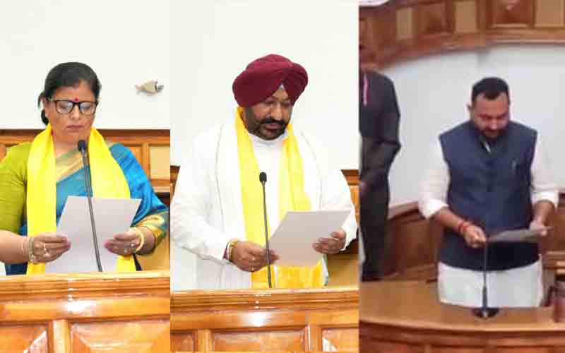 हिमाचल विधानसभा में तीन नवनिर्वाचित विधायकों ने ली शपथ