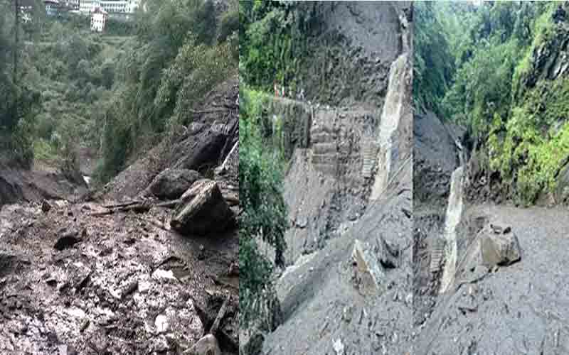 रामपुर के डमराली नाले में फटा बादल, नोगली-तकलेच सड़क का 30 मीटर हिस्सा ध्वस्त