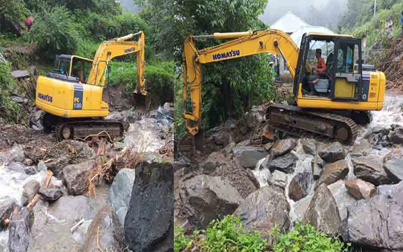 पोकलेन ऑपरेटर के जज्बे को हर कोई कर रहा सलाम