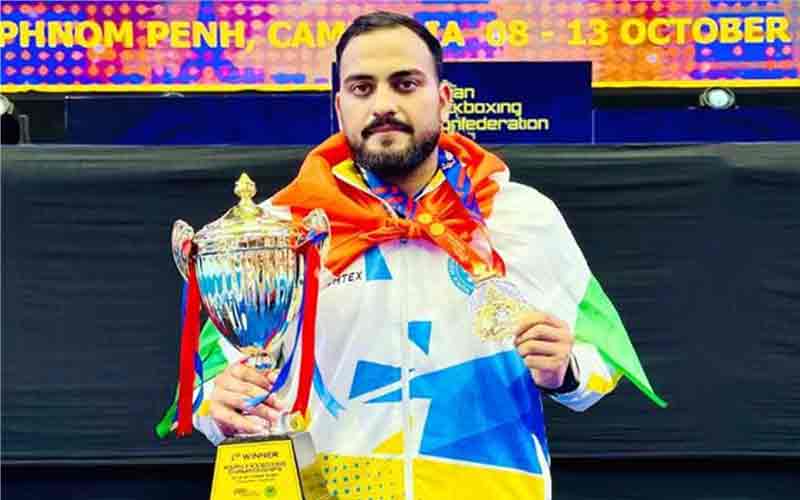 बिलासपुर के अखिल ठाकुर ने कंबोडिया में किक बॉक्सिंग में जीता स्वर्ण