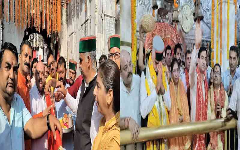 शारदीय नवरात्र : ज्वालामुखी मंदिर में उमड़ी भीड़