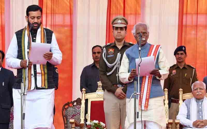 नायब सिंह सैनी आज लेंगे सीएम पद की शपथ, कई नेता बनेंगे मंत्री