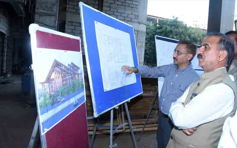 मुख्यमंत्री सुक्खू ने हिमाचल निकेतन का निरीक्षण किया, समयबद्ध पूरा करने के दिए निर्देश