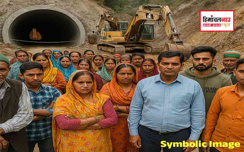 बिलासपुर में रेलवे सुरंग निर्माण का काम प्रभावितों ने रोका , मुआवजा न मिलने पर जताया विरोध