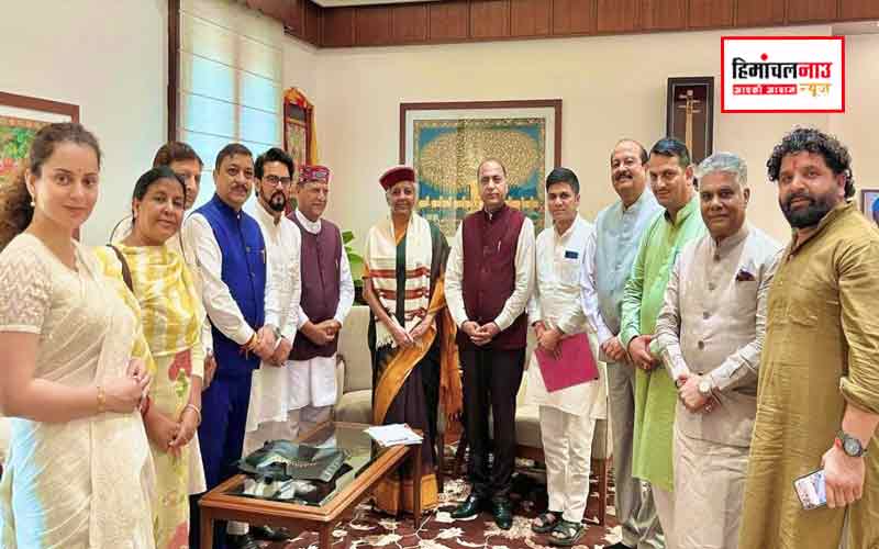 वित्त मंत्री निर्मला सीतारमण से मिले भाजपा सांसद और विधायक, हिमाचल को राहत पैकेज देने की मांग