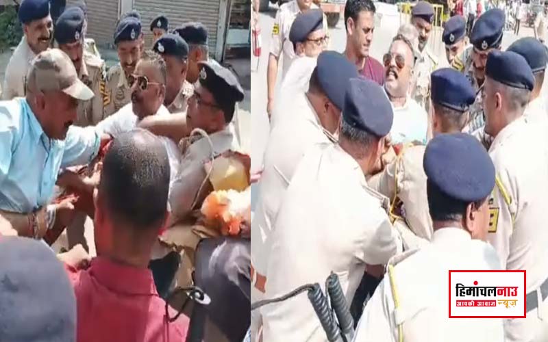68 विधायकों के खिलाफ विरोध प्रदर्शन, पुलिस ने कुनिहार में पुतला दहन रोका