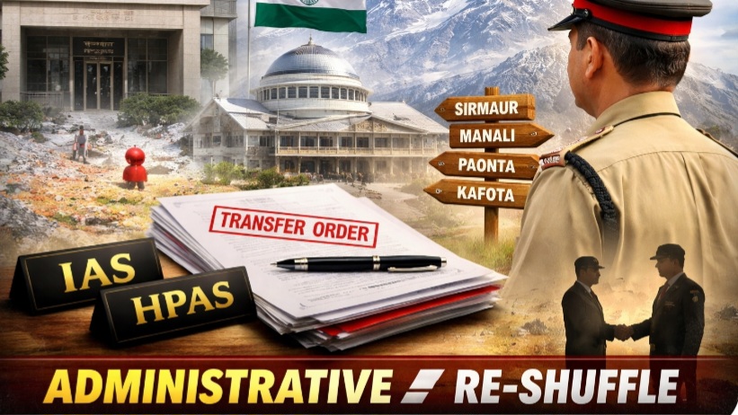 हिमाचल में बड़ा प्रशासनिक फेरबदल: IAS-HPAS अधिकारियों के तबादले, सिरमौर में भी अहम बदलाव