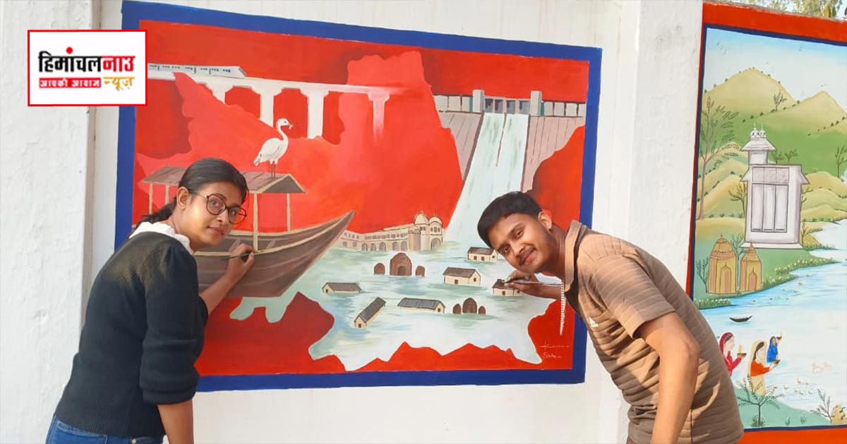 नलवाड़ी मेले में वॉल पेंटिंग प्रतियोगिता शुरू, 20 प्रतिभागी सामाजिक विषयों पर बना रहे आकर्षक कलाकृतियां