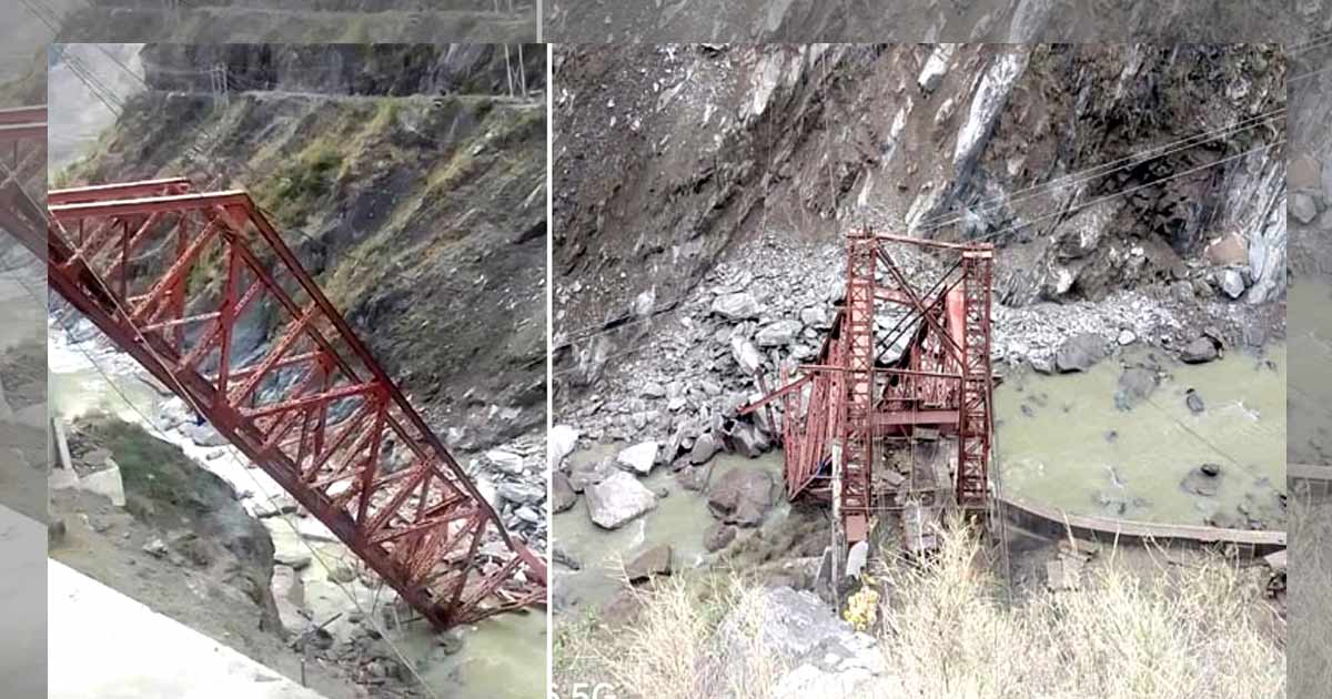 चंबा के भरमौर में निर्माणाधीन सियुर पुल भूस्खलन से ध्वस्त, होली मार्ग बाधित