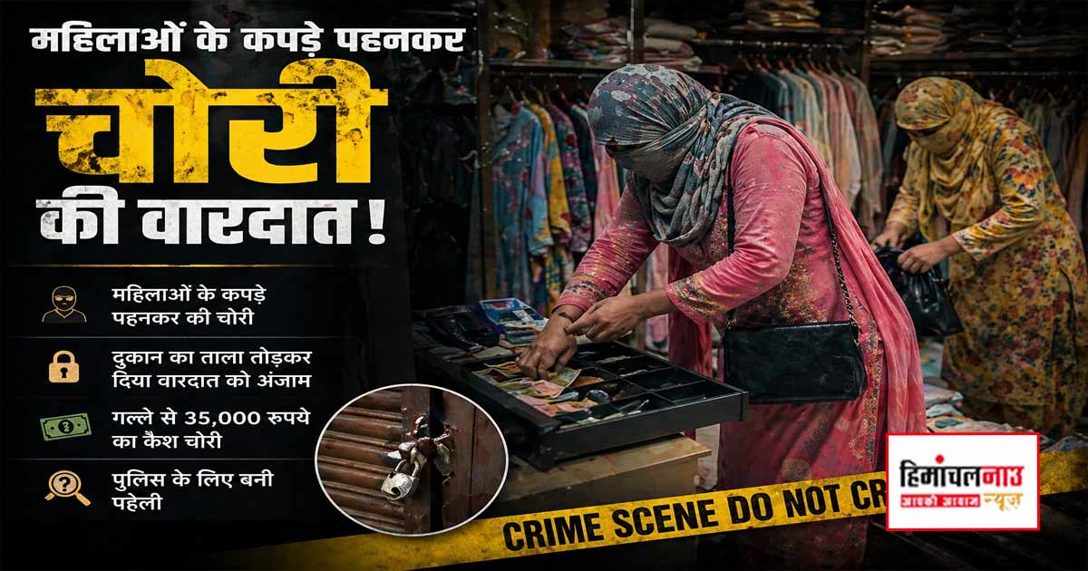 शिमला के न्यू शिमला में दुकान में चोरी, महिलाओं के कपड़ों में आए आरोपियों ने ताला तोड़कर कैश लिया