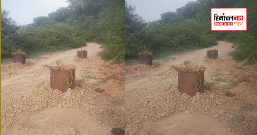 बनोग-धारक्यारी बाईपास निर्माण स्थल पर सेना के बैरिकेट्स