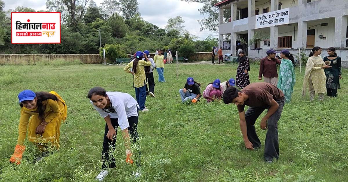 राजकीय महाविद्यालय चौकी मन्यार में चला स्वच्छता अभियान, विद्यार्थियों ने दिया पॉलीथीन मुक्त परिसर का संदेश
