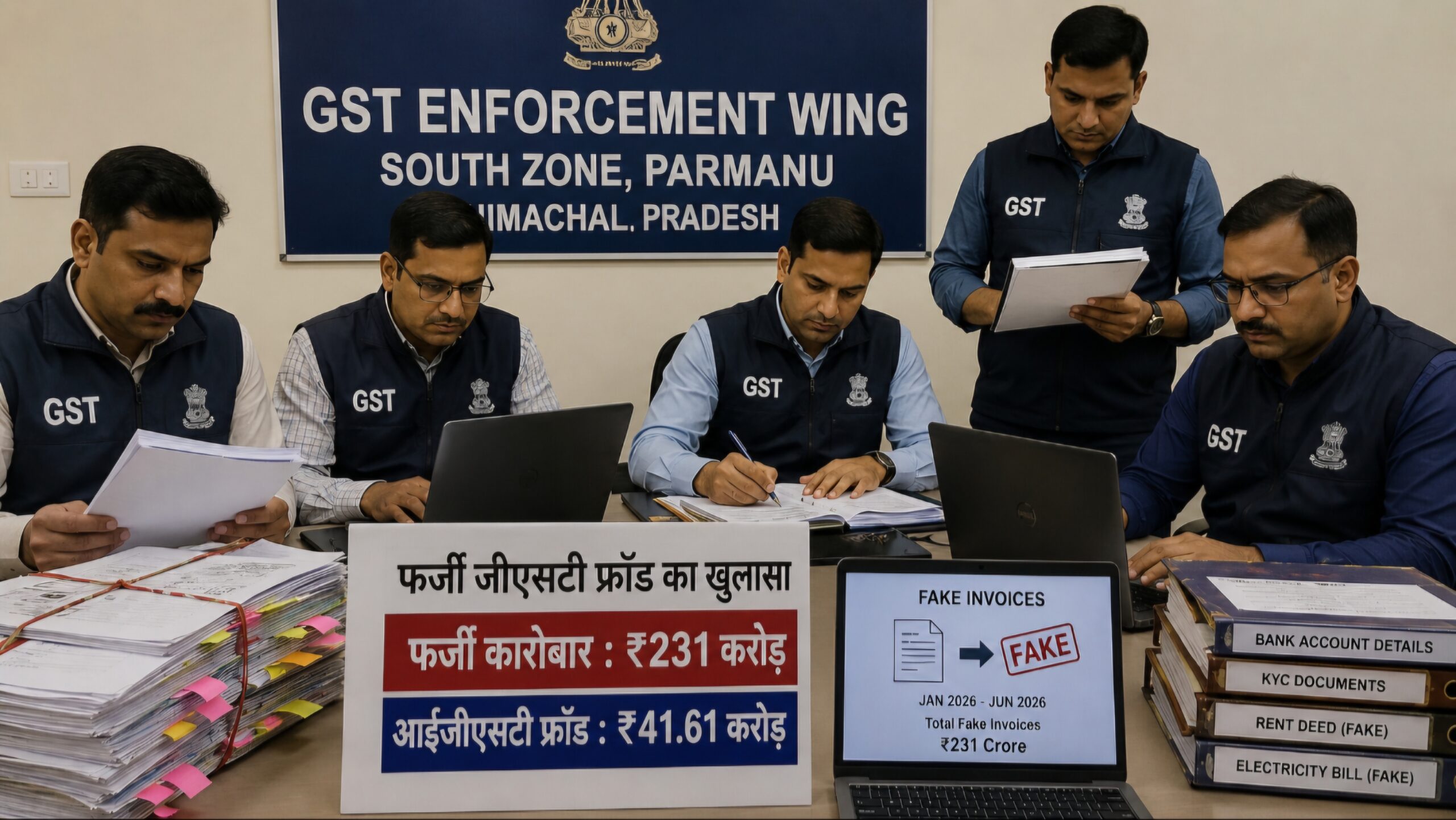 मृत व्यक्ति के नाम पर फर्जी दस्तावेज, 231 करोड़ के फर्जी जीएसटी कारोबार का खुलासा