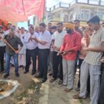 नाहन में सड़क परियोजनाओं का भूमि पूजन करते विधायक अजय सोलंकी