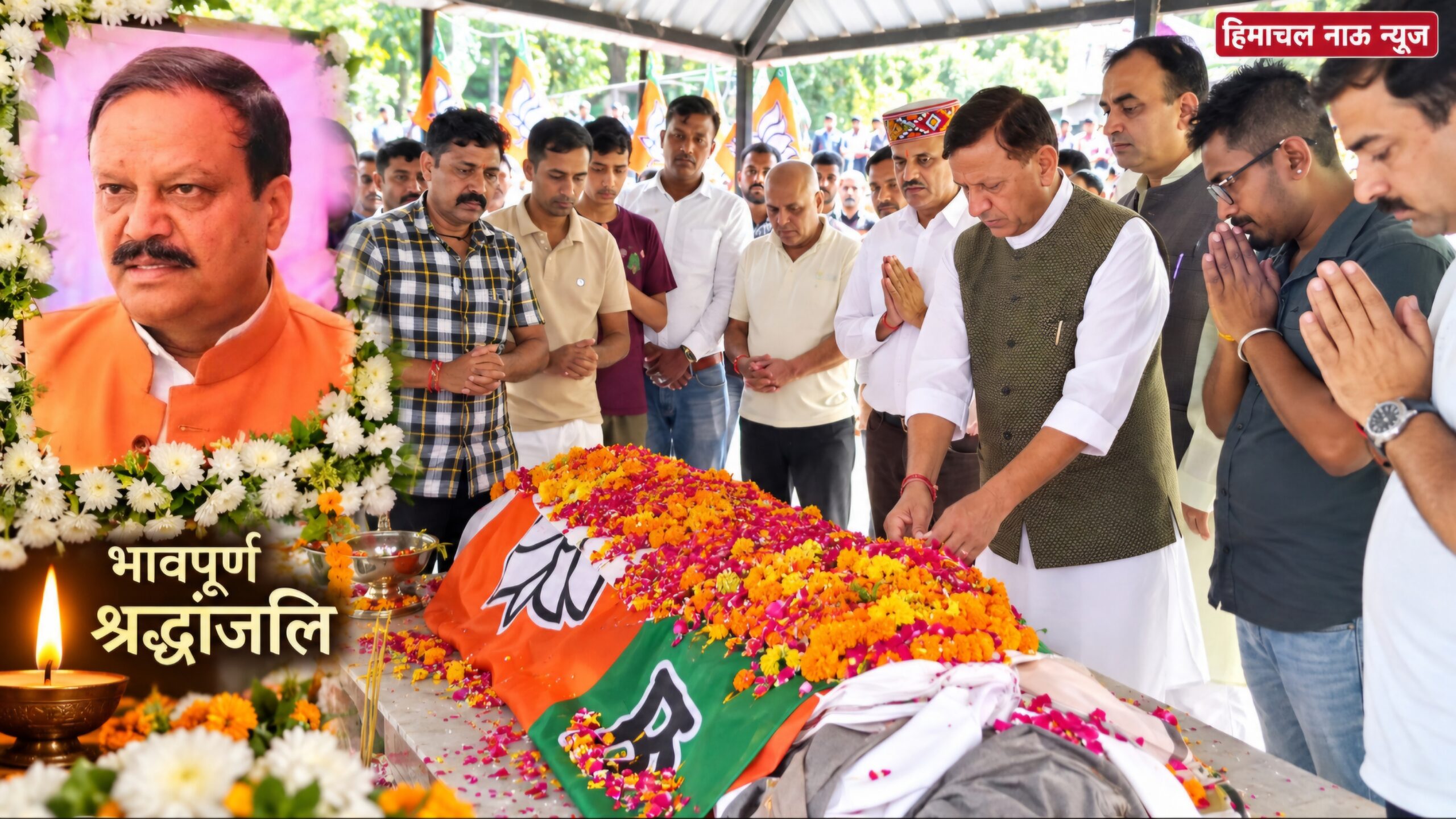 भाजपा के वरिष्ठ नेता विनय गुप्ता को नम आंखों से अंतिम विदाई, पार्टी के झंडे में लिपटा पार्थिव शरीर