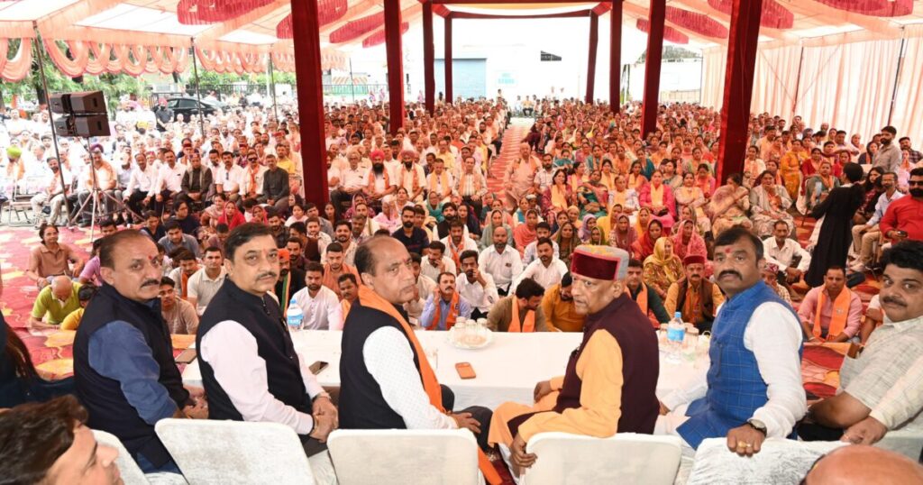 पांवटा साहिब में संबोधित करते नेता प्रतिपक्ष जयराम ठाकुर