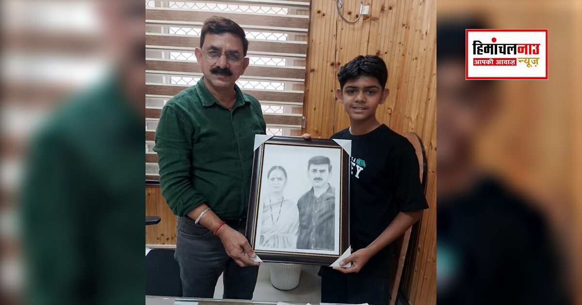 केवी बंगाणा के छात्र त्रिभुवन शर्मा ने चित्रकला प्रतिभा से बढ़ाया विद्यालय का मान