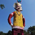नाहन की आमवाला सैन पंचायत में तैयार 70 फीट ऊंचा रावण